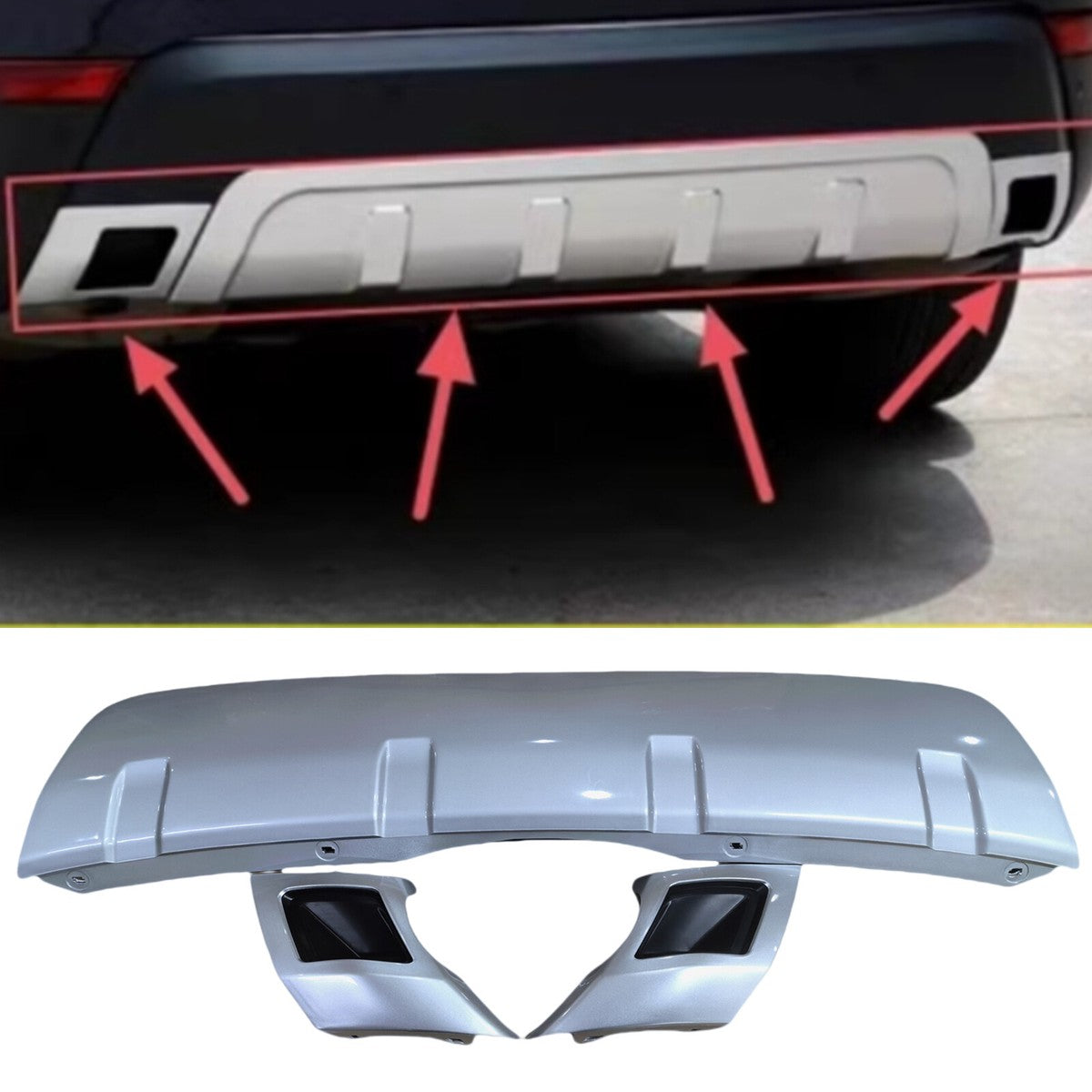 Rear Bumper Cover (Silver) Compatible With Land Rover Discovery 5 L462
