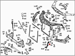 Front Bumper Brackets Left 1666263631 & Right 1666263731 Compatible With ML/GL/GLS/GLE Class W166 (2012-2019) Tag No.603