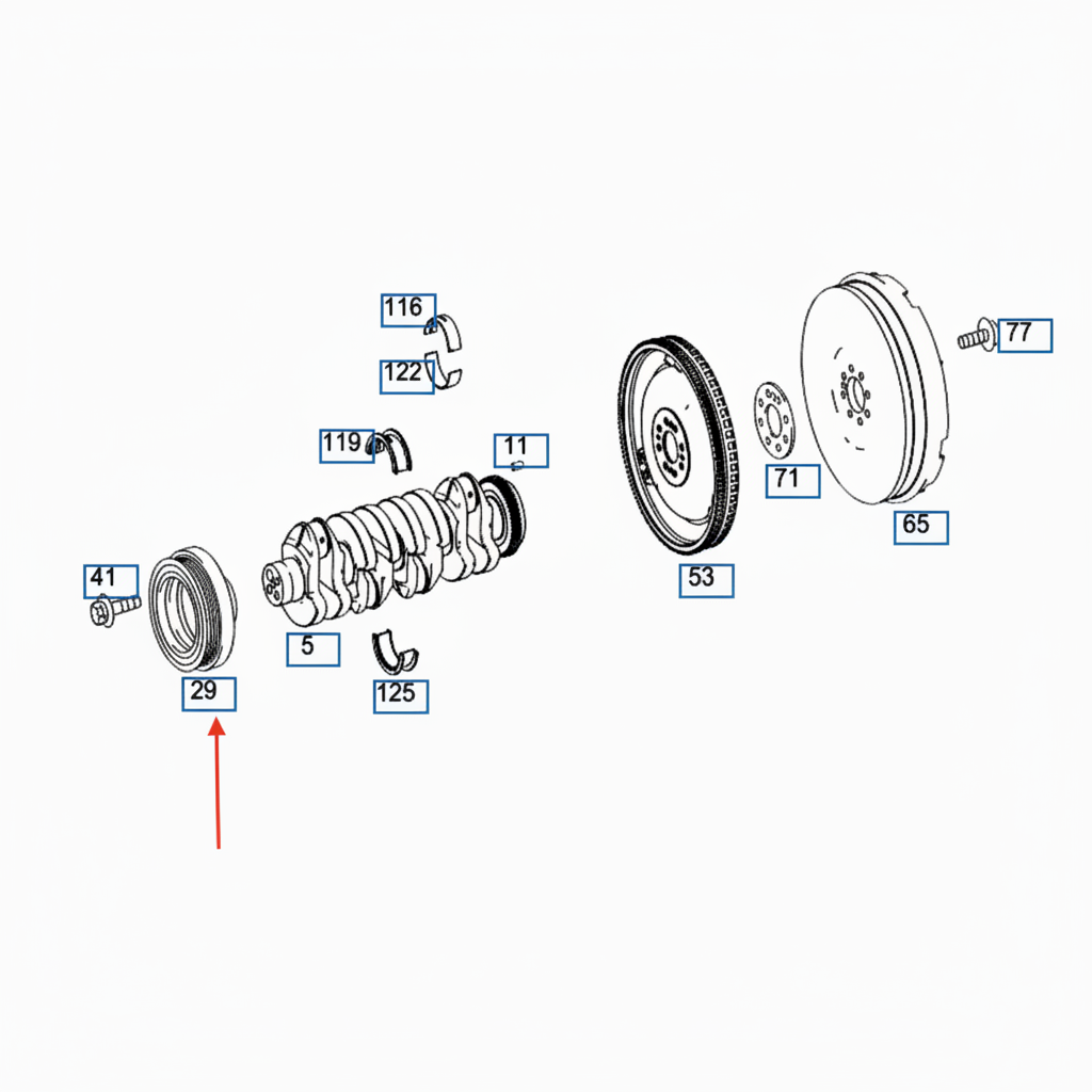 Belt Pulley C-CLASS (W205), CLS (C218), GLC (X253), GLE (W166) VD1219 6510350012 Compatible with MERCEDES-BENZ C-CLASS (W205), CLS (C218), GLC (X253), GLE (W166) (CONTINENTAL)