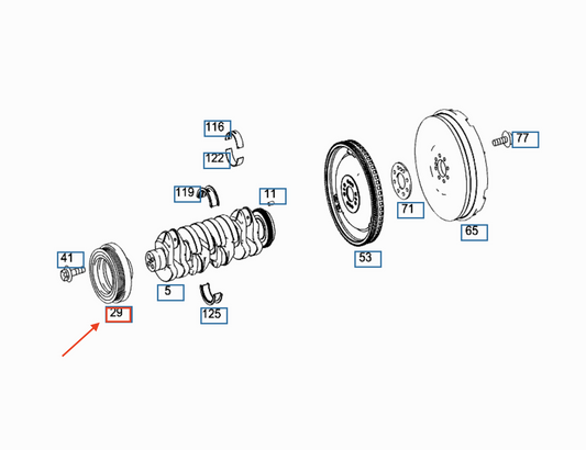 Belt Pulley VD1219 6510350012 Compatible with MERCEDES-BENZ C-CLASS (W205), CLS (C218), GLC (X253), GLE (W166) (CONTINENTAL)