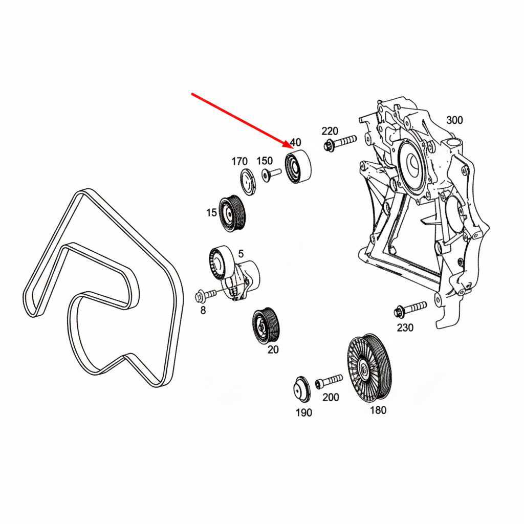 Belt Idler Pulley 6512000770 6512000670 6512001870 Compatible with MERCEDES-BENZ Tag no : 11
