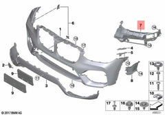 Front Bumper Bracket Left 51117399977 & Right 51117399978 Compatible With BMW X3 G01 Tag No.1821