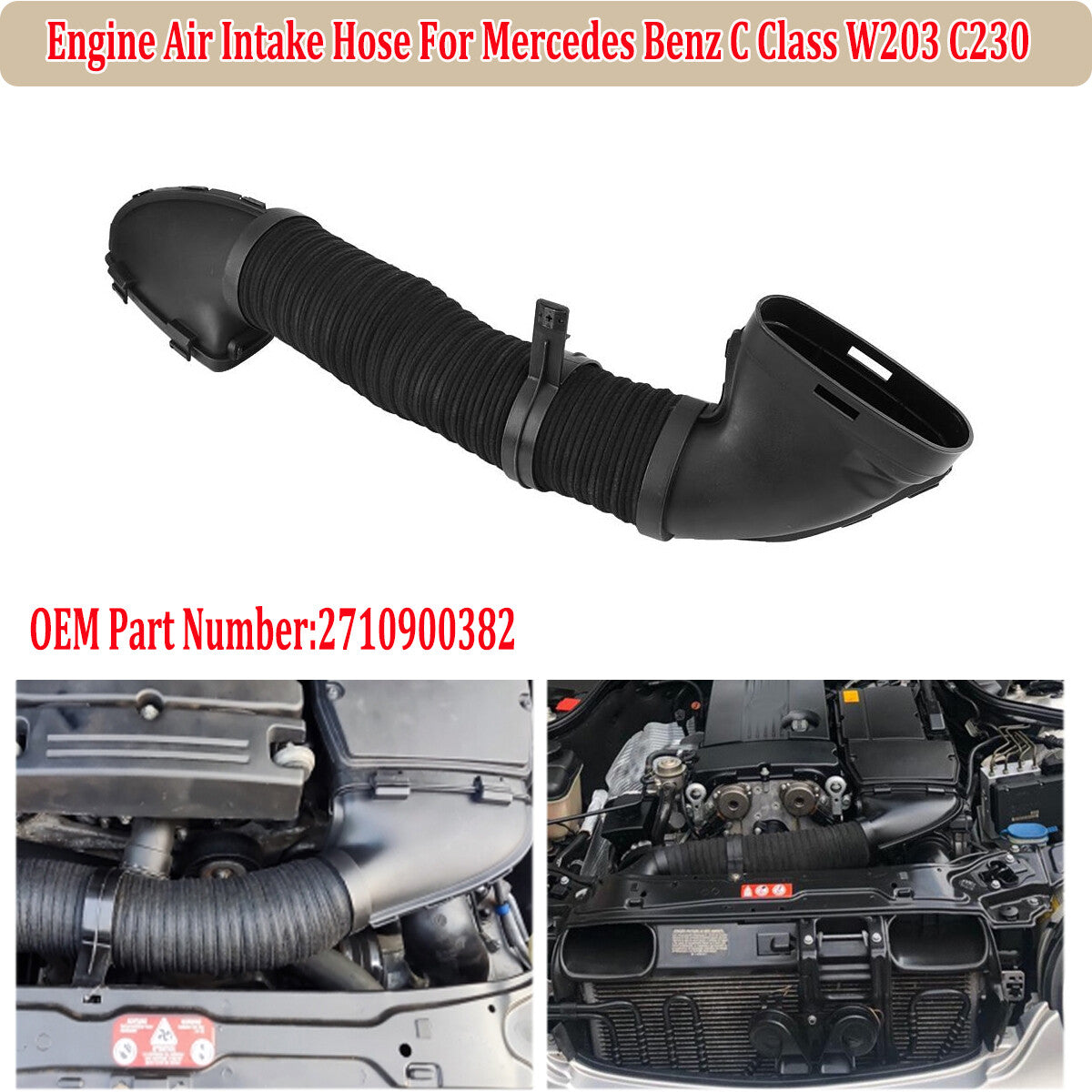 Air Inlet Charge Hose 2710900382 A2710900382 Compatible With Mercedes Benz M271