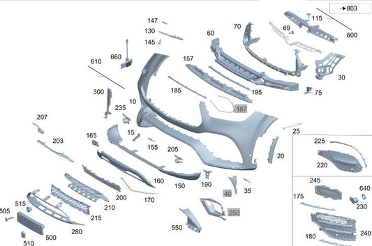 Front Bumper Bracket Left 1678853310 & Right 1678853410 Compatible With Mercedes-Benz GLE Class W167 (2020-2025) Tag No.706