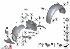 Front Engine Shield Splash Left 51757302375 Compatible With BMW For 7 Series F02 F01 (2013-14)