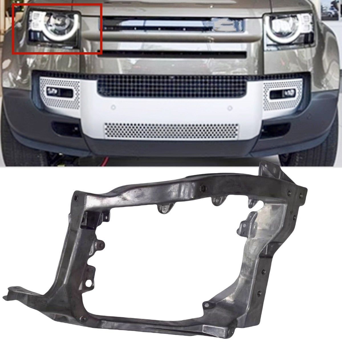 Head Light Cover Set (Silver) Right LR131285 & Left LR131286 Compatible With Land Rover Defender L663 (2020)