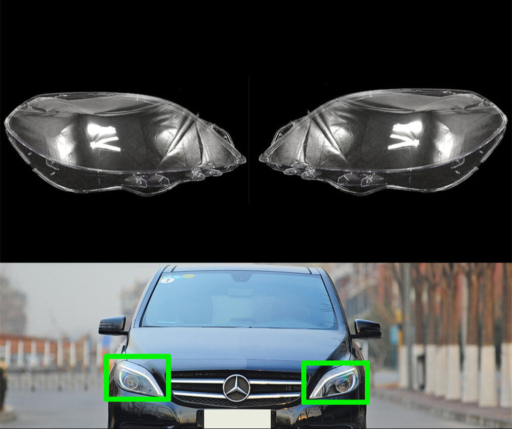 Front Headlight Glass Compatible with Mercedes-Benz B-CLASS W246 (2012 - 2015).