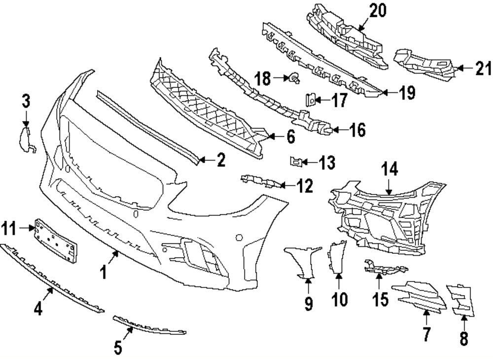Front Lower Bumper Bracket 2058855902 Compatible With Mercedes-Benz C-CLASS W205 (2019-2021) Tag No.788