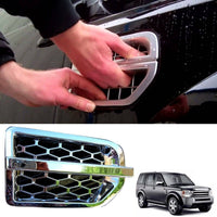 Mud Flap Grille/Air Intake Fender Vents Side Grille Set (All Chrome) Left LR057531 & Right LR057530 Compatible With Land Rover Discovery 4 L391