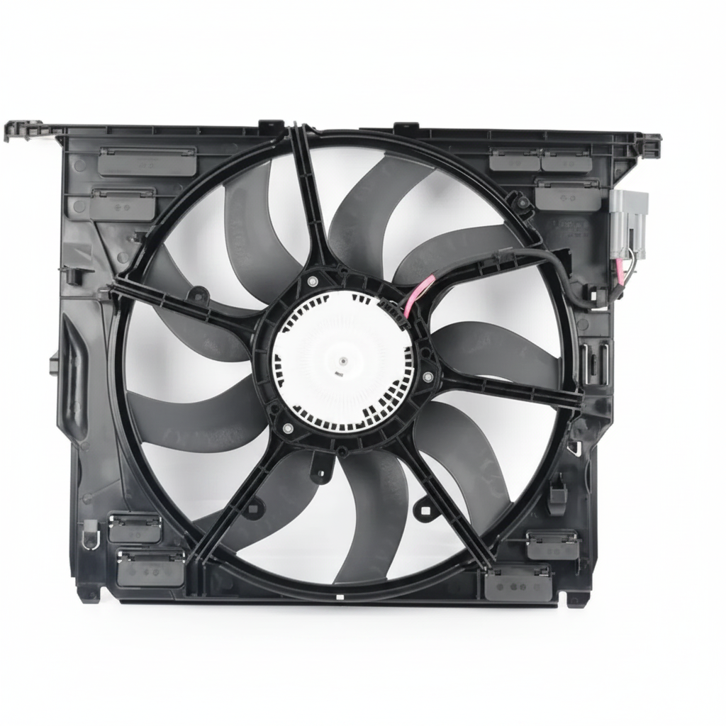 Engine Radiator Cooling Fan Assembly 17427599494 17427647652 17428509742  Compatible With BMW 5 Series (F10) & 5 Gran Turismo (F07) &  7 Series (F01, F02, F03, F04)