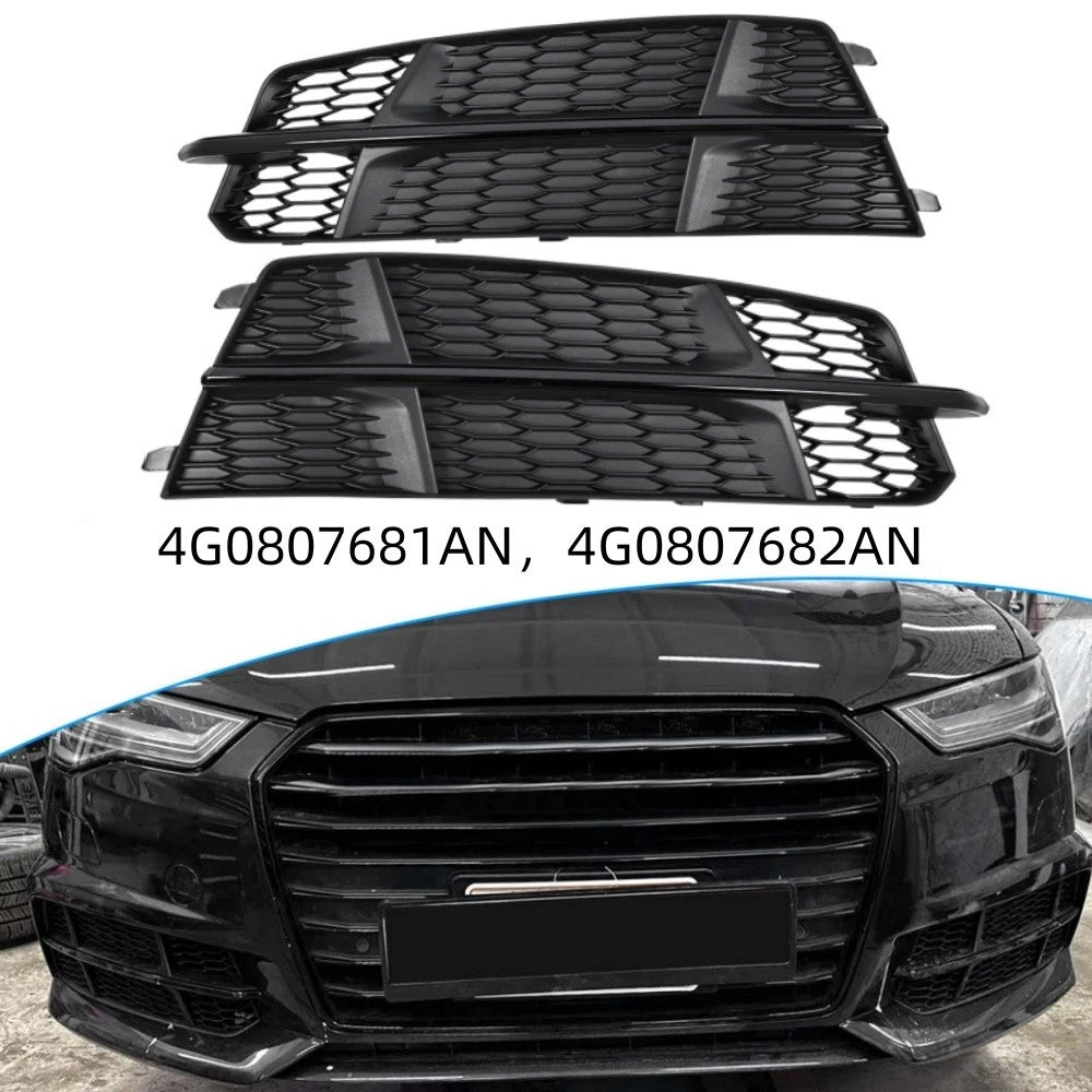 Fog Lamp Cover (Black Chrome) Left 4G0807681AN & Right 4G0807682AN Compatible With AUDI A6 C7 2016-2018 Tag No.34