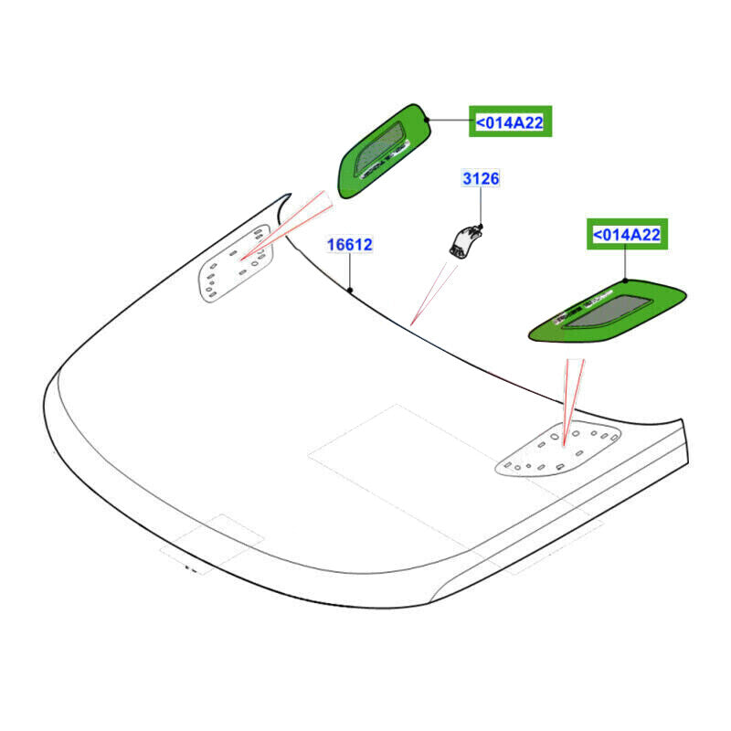 Glossy Black Bonnet Hood Grills Right LR116890 & Left LR116891 Compatible With Land Rover Range Rover Velar - L560 (2017-2024)