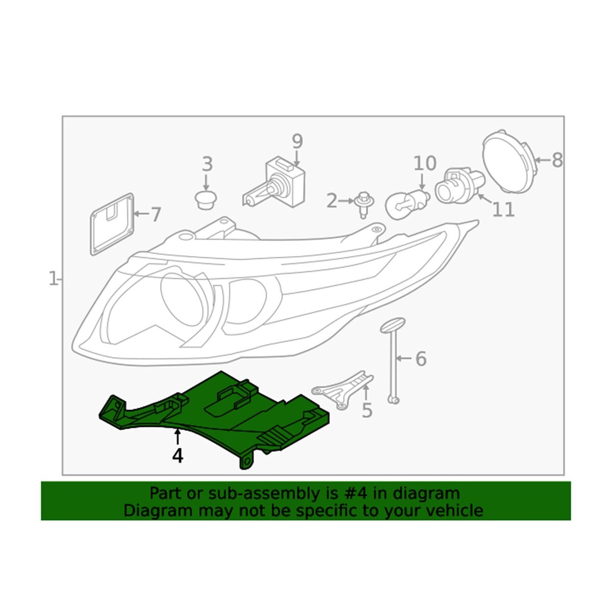 Headlight Bracket Set Right LR025744 & Left LR044484 Compatible With Land Rover Range Rover Evoque - L538 (2012-2019) Tag No.3153