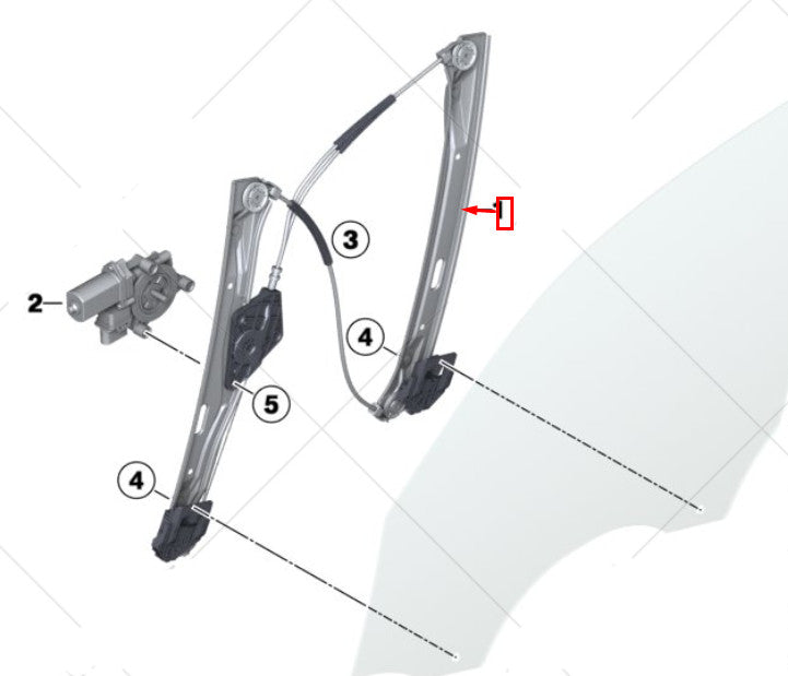 Front Left Glass Machine (Without Motor) 51337281881 Compatible With BMW 1 Series F20