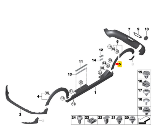 Wheel Eyebrow  On The Door Right 51777329032 Compatible With MINI (F55) | MINI / COOPER