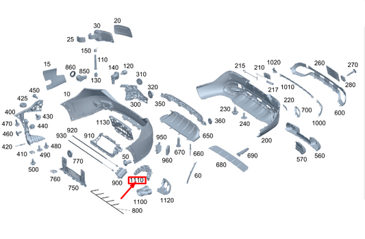 Rear Right Eyebrow 2548859502 Compatible With Mercedes-Benz GLC-CLASS W254 (2020-2025) Tag No.110
