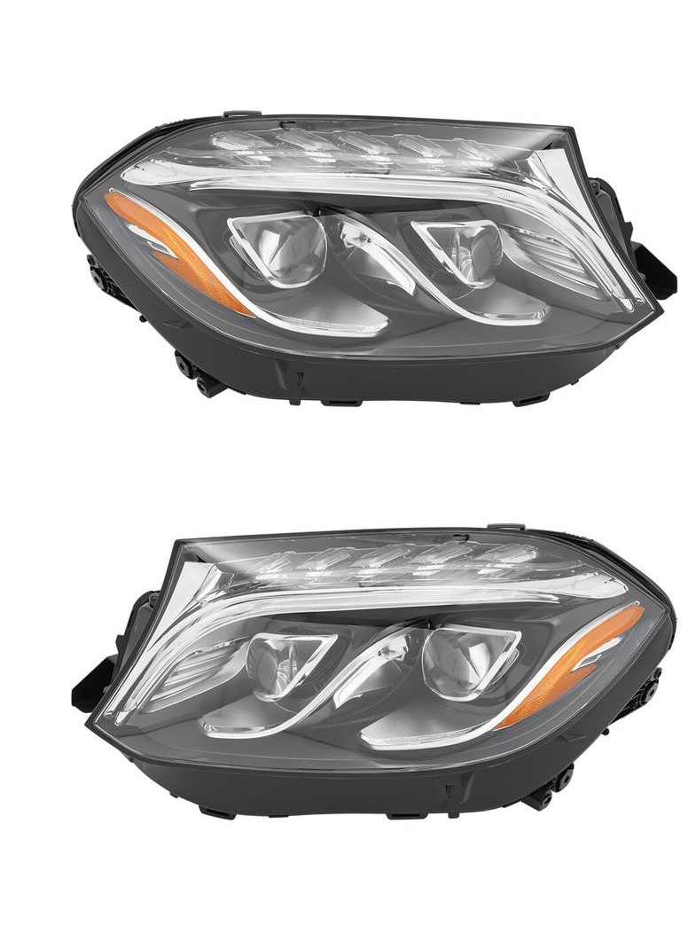Complete Headlight Set Left 1668202700 & Right 1668202800 Compatible With Mercedes Benz W166 (2016-19)