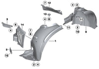 Front Fender Liner Left 51717169411 Compatible With BMW For X5 E70 (2007-10)