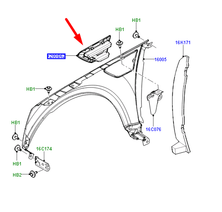 Fender Chrome Set Right LR001658 & Left LR001660 Compatible With Land Rover 2/ Free Lander 2 - L359 (2009-2015) Tag No.16