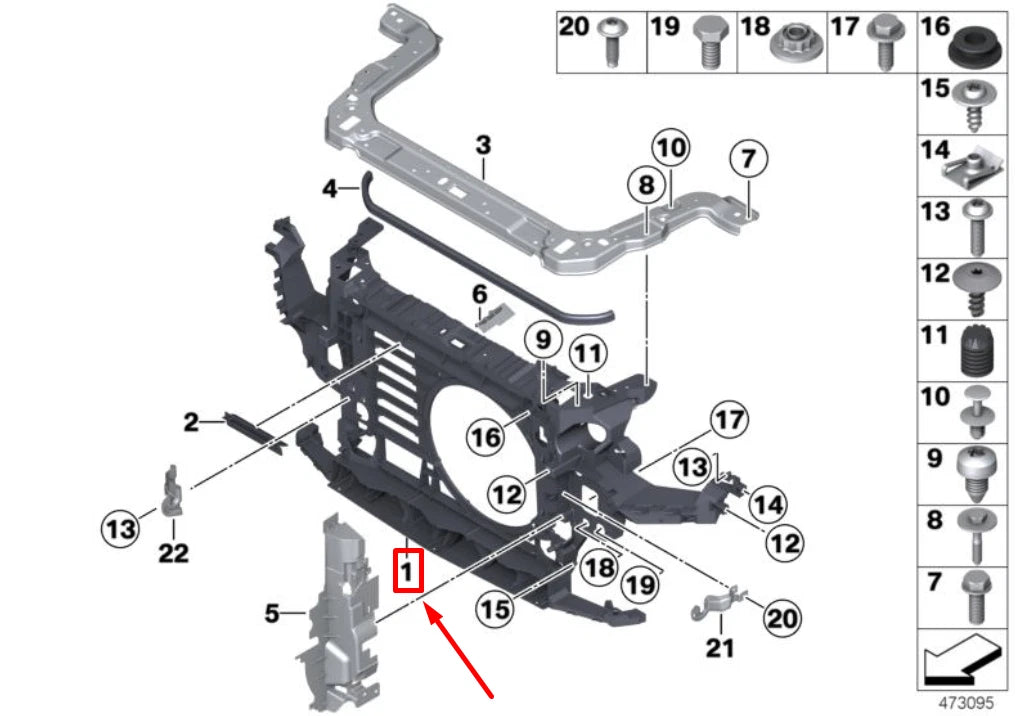 Radiator Support Trim Panel 51649802008 Compatible With MINI COOPER R60