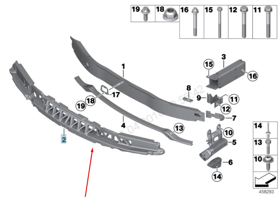 Front Bumper Foam 51117255364 Compatible With BMW 3 Series F30 (2012-2015)