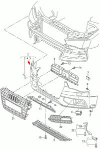 Complete Front Bumper 8K0807065F 8K0807065FGRU Compatible With AUDI A4 B8 (8K2) | A4 / S4 (2012-2015) Tag No.12