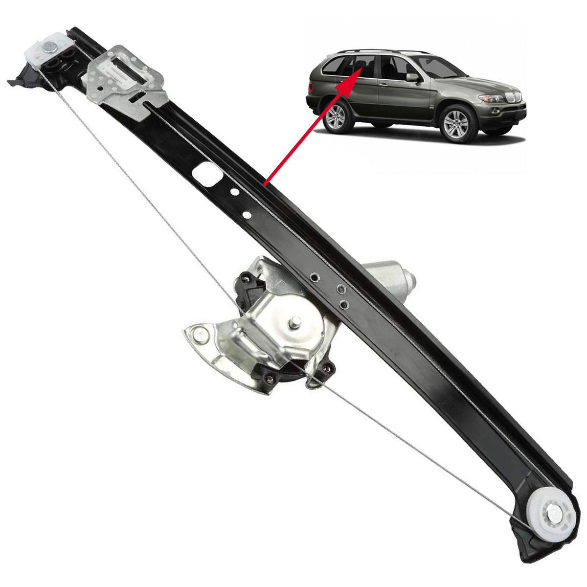 Rear Right Window Regulator. 51357125060 Compatible With BMW X5 E53