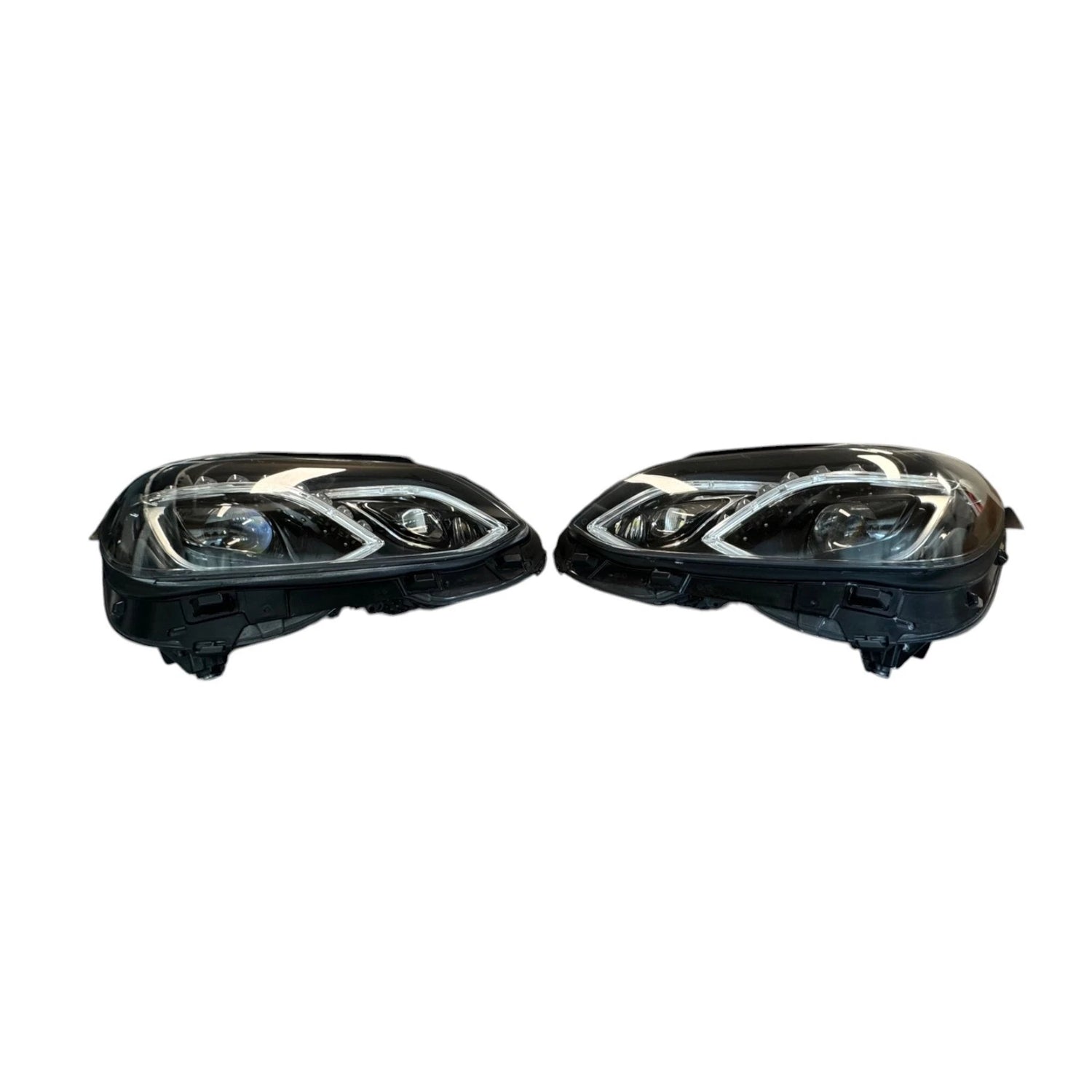 Complete Headlight Assembly (Double Lens + LED) Left A2128202339 & Right A2128202439 2128200959 2128202339 2128205539 2128209759 A2128205539 A2128209759 A2129063103 A2129064303 Compatible With Mercedes Benz E-Class (W212) (2014-2017) Tag No.130