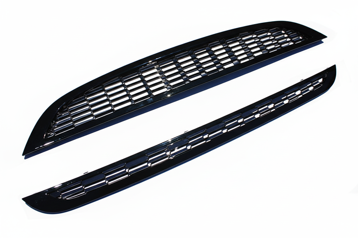 Front Upper Lower Glossy Black Grille Compatible With Mini Cooper R50 R52 R53