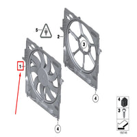 Engine Radiator Cooling Fan Assembly 17427599494 17427647652 17428509742  Compatible With BMW 5 Series (F10) & 5 Gran Turismo (F07) &  7 Series (F01, F02, F03, F04)