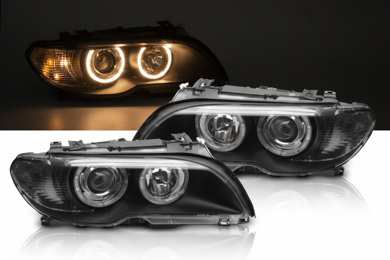 Complete Headlight Assembly  Left 63117182513 & Right 63117182514 Compatible With BMW E93 (Old) 2006-2010