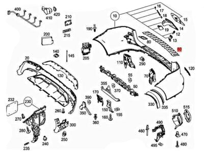Rear Trunk Chrome 1668853374 Compatible With MERCEDES-BENZ GL-CLASS (X166) Tag No.235