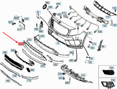 Front Bumper Lower Trim Chrome 1568858200 Compatible With MERCEDES-BENZ GLA-CLASS (X156) 2018-2020 Tag No.214
