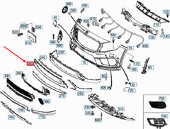 Front Bumper Lower Trim Chrome 1568858200 Compatible With MERCEDES-BENZ GLA-CLASS (X156) 2018-2020 Tag No.214