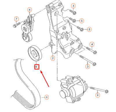 Belt Idler Pulley 06B903341B Compatible with AUDI & VOLKSWAGEN Tag no : 10