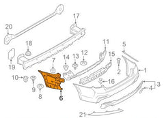 Rear Bumper Bracket Left 51128066721 & Right 51128066722 Compatible With BMW 5 Series G30/G38 M (2017-20) Tag No.1624