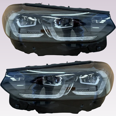 Complete Head Light Set Left 63115A0E607 & Right 63115A0E608 Compatible With BMW G08
