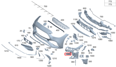 Front Bumper Bracket Left 2068856901 & Right 2068857001 Compatible With Mercedes-Benz C-CLASS W206 (2022-2025) Tag No.806