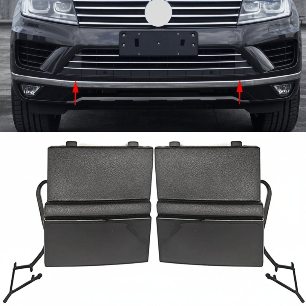 Front Bumper Tow Hook Cover Left 7P6807185A & Right 7P6807186A Compatible With Volkswagen TOUAREG (2015-18)