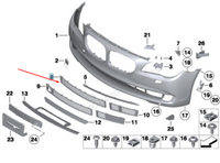 Front Middle Bumper Lower Center Mesh Bezel Grille 51117183870  Compatible With BMW 7 Series (F01, F02, F03, F04) Tag-BG-58