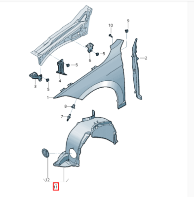 Front Right Fender Liner 17A805912E Compatible With Volkswagen Jetta GLI (2019)
