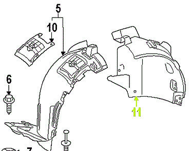 Front Left Fender Liner 1668847622 Compatible With Mercedes Benz GLS W166