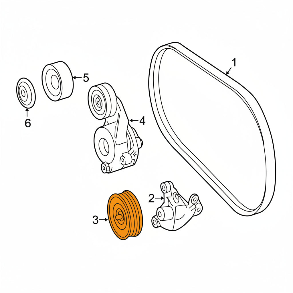 Belt Idler Pulley 6422002070 Compatible with MERCEDES-BENZ CLS (C218) & GL-CLASS (X166) & GLC (X253) & GLE (W166) Tag No.6