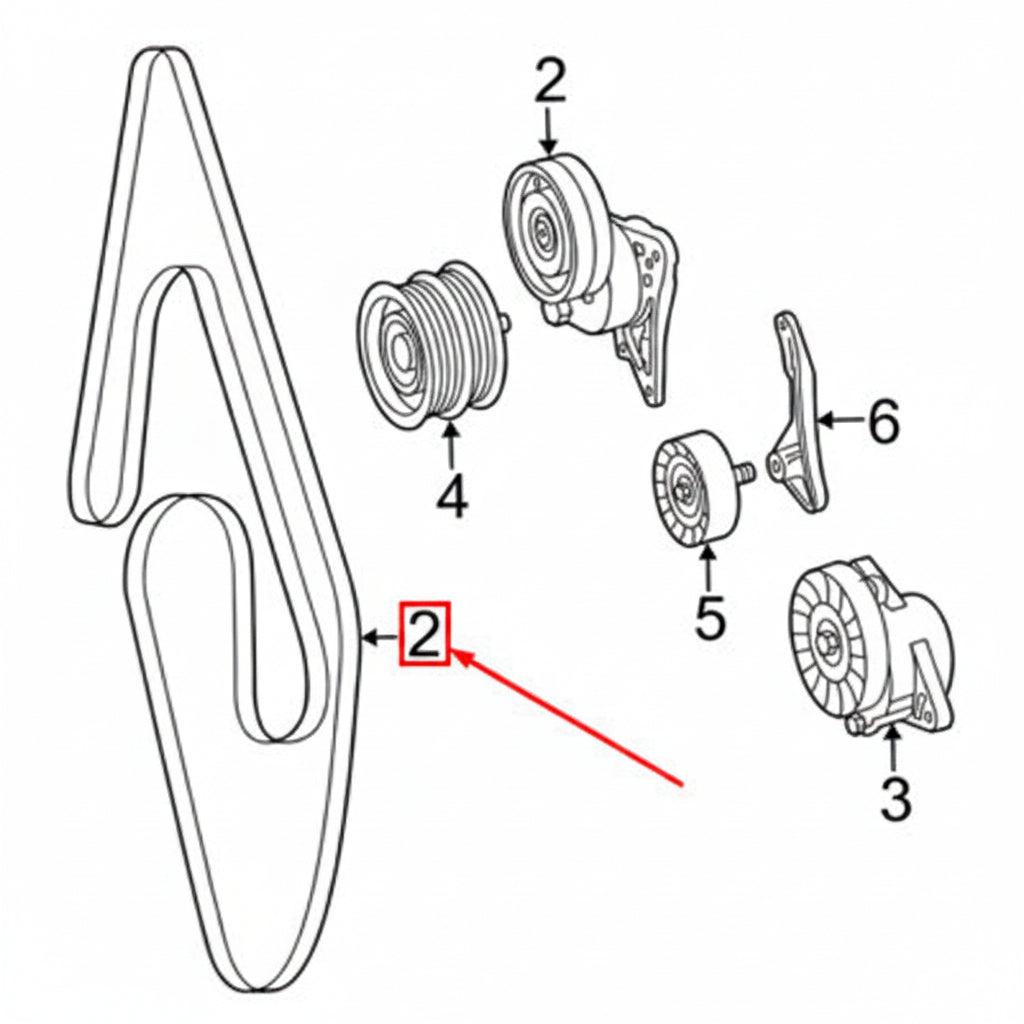Multi Rib Belt 6PK2445 A0099971892 Compatible With MERCEDES-BENZ G-CLASS (W463) (CONTINENTAL)