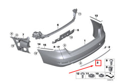 Rear Bumper Chrome 51127308842 Compatible With BMW  3 Series F34 GT Tag No.80