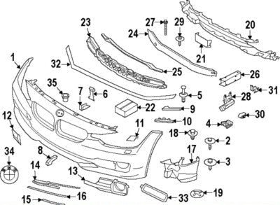 Fog Lamp Bracket Left 51117266197 & Right 51117266198 Compatible With BMW 3 Series (F30, F80) 2012-2015 Tag No.1541