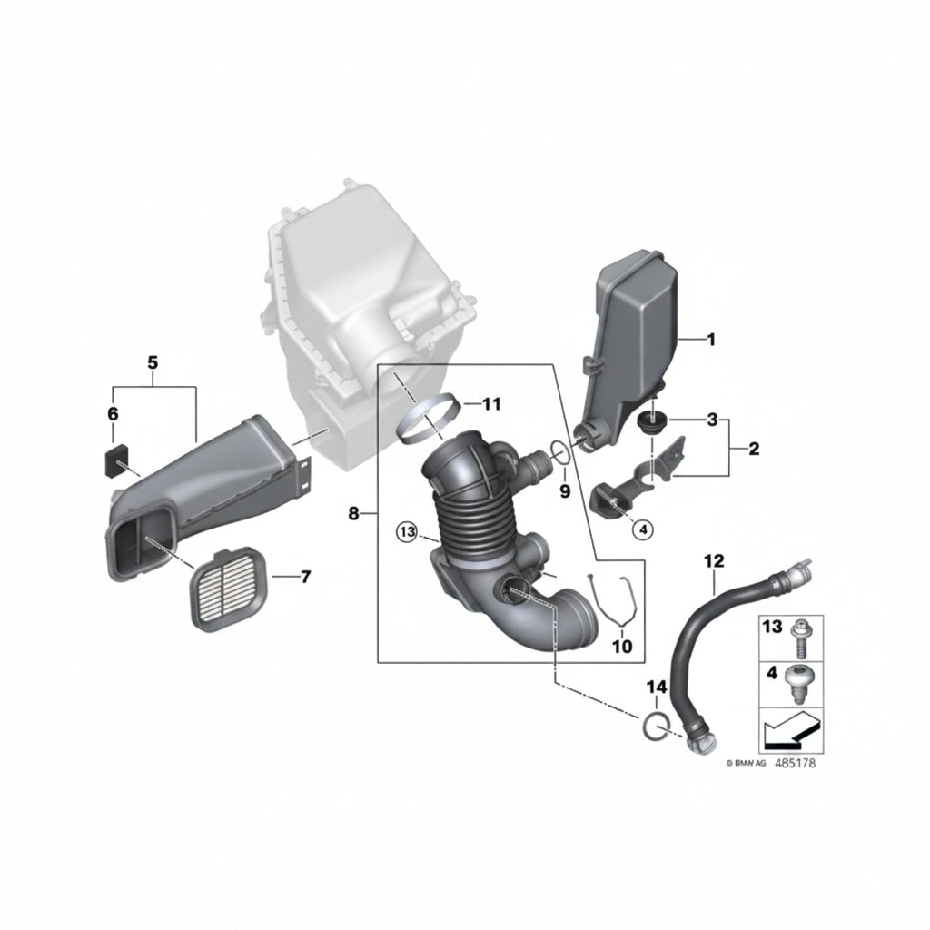 Air Filter Resonator Bracket 13718623292 Compatible With BMW G30 G20