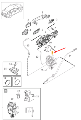 Front Door Latch Left 31440389 Right 31440390 Compatible With VOLVO V40 Cross Country (526) & V40 Hatchback (525)