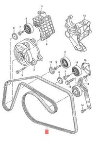 Timing Belt 6PK2498 0125130707 059903137AE Compatible With AUDI A4 B8 (8K2) | A4 / S4 & A6 C6 (4F2) | A6 / S6 & Q5 (8RB) Tag-BEL-30