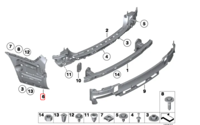 Rear Bumper bracket Left 51127183885 & Right 51127183886 Compatible With BMW 7 Series F02 LCI (2009-2015) Tag No.1661